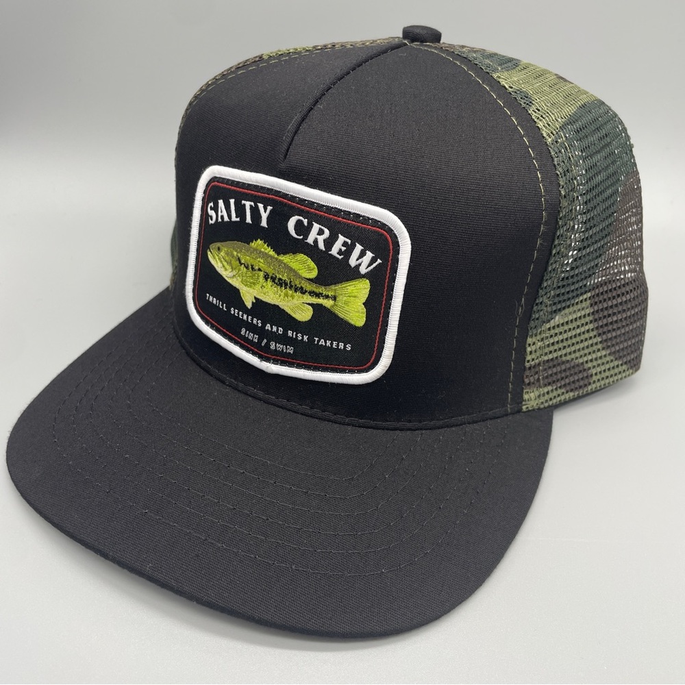 Salty Crew Bigmouth Trucker Hat Black Camo